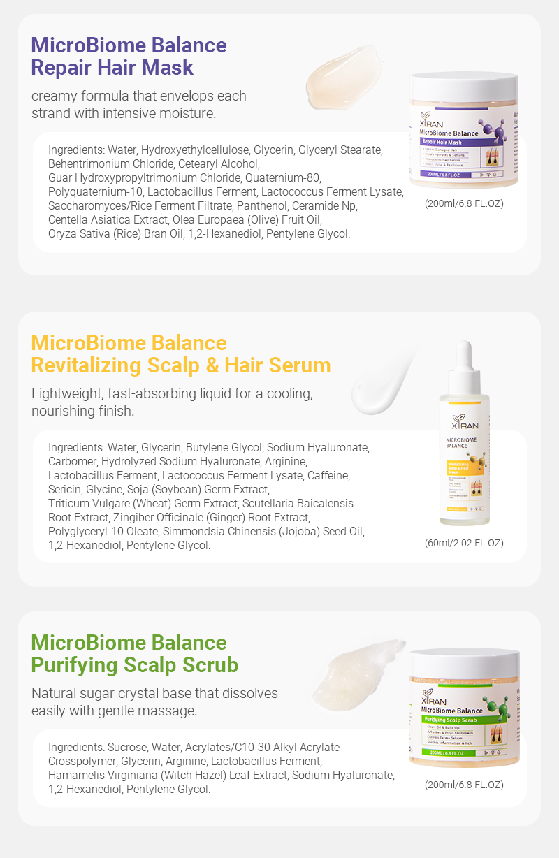 private label microbial balance purifying hair care set